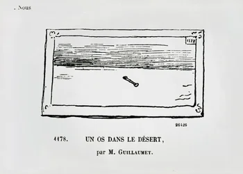 A Bone in the Desert, caricature of a painting The Desert by Gustave Guillaumet from 